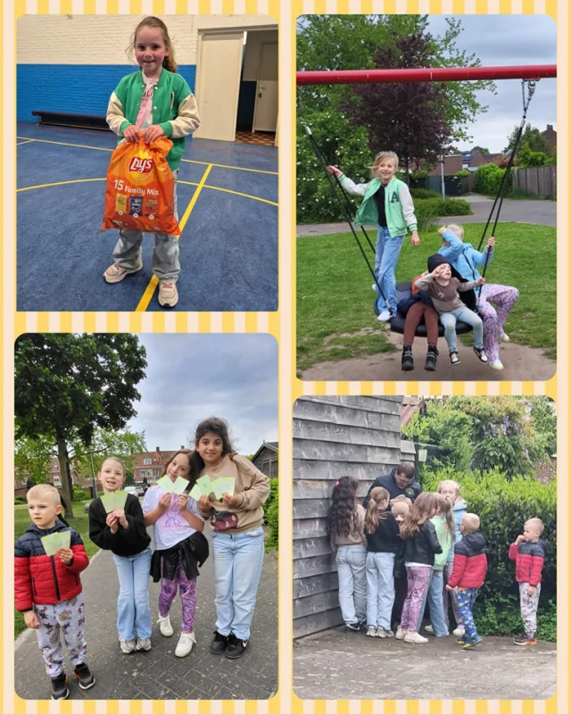 Hallo allemaal,

Gisteren zijn de Minioren lekker naar buiten geweest! Eenmaal buiten op het speeltuintje hebben we het fluitkaartspel gespeeld. Kinderen werden verdeeld in groepjes en moesten zo snel mogelijk 10 kaarten verzamelen die de leiding bij zich had. Maarja, waar is de leiding? Die hadden zich verstopt 😱 Dat werd zoeken!

Toen we weer terug waren in het gebouw hebben we nog gezongen voor Jolie 🥳

Tot volgende week! Groetjes de Minioren 👋🏼