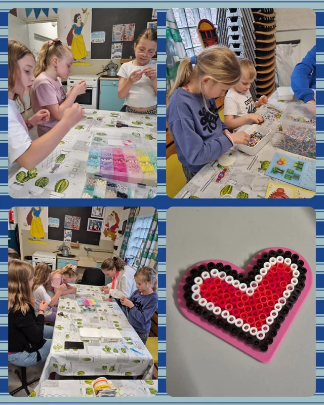 Hallo allemaal,

Gisteren zijn de Minioren creatief bezig geweest! Zo konden ze met strijkkralen mooie figuurtjes maken die ze mee mochten nemen en sieraden in de vorm van een ketting of armband.

Kortom weer een gezellige en variërende groepsavond. Tot volgende week!! Groetjes de Minioren 👋🏼